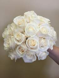 Eighteen White Rose Bouquet Flower Power, Florist Davenport FL